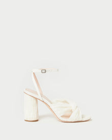 Pleated Twist Sandal | Pearl