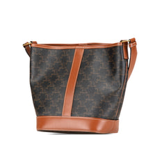 Celine | Pre-Owned Small Triomphe Coated Canvas Bucket Bag | Brown