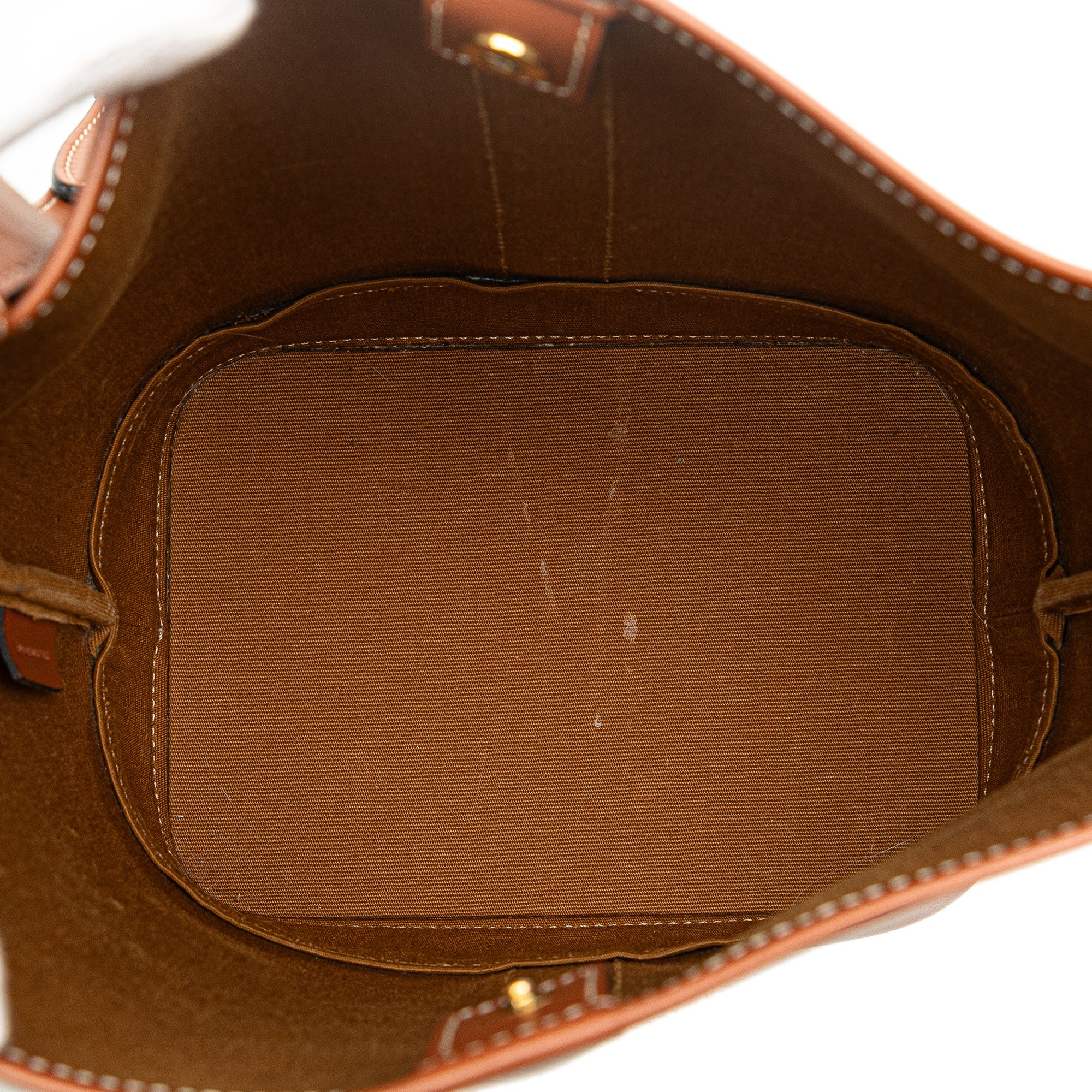Celine | Pre-Owned Small Triomphe Coated Canvas Bucket Bag | Brown