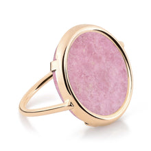 Rhodonite Disc Ring | 18K Rose Gold