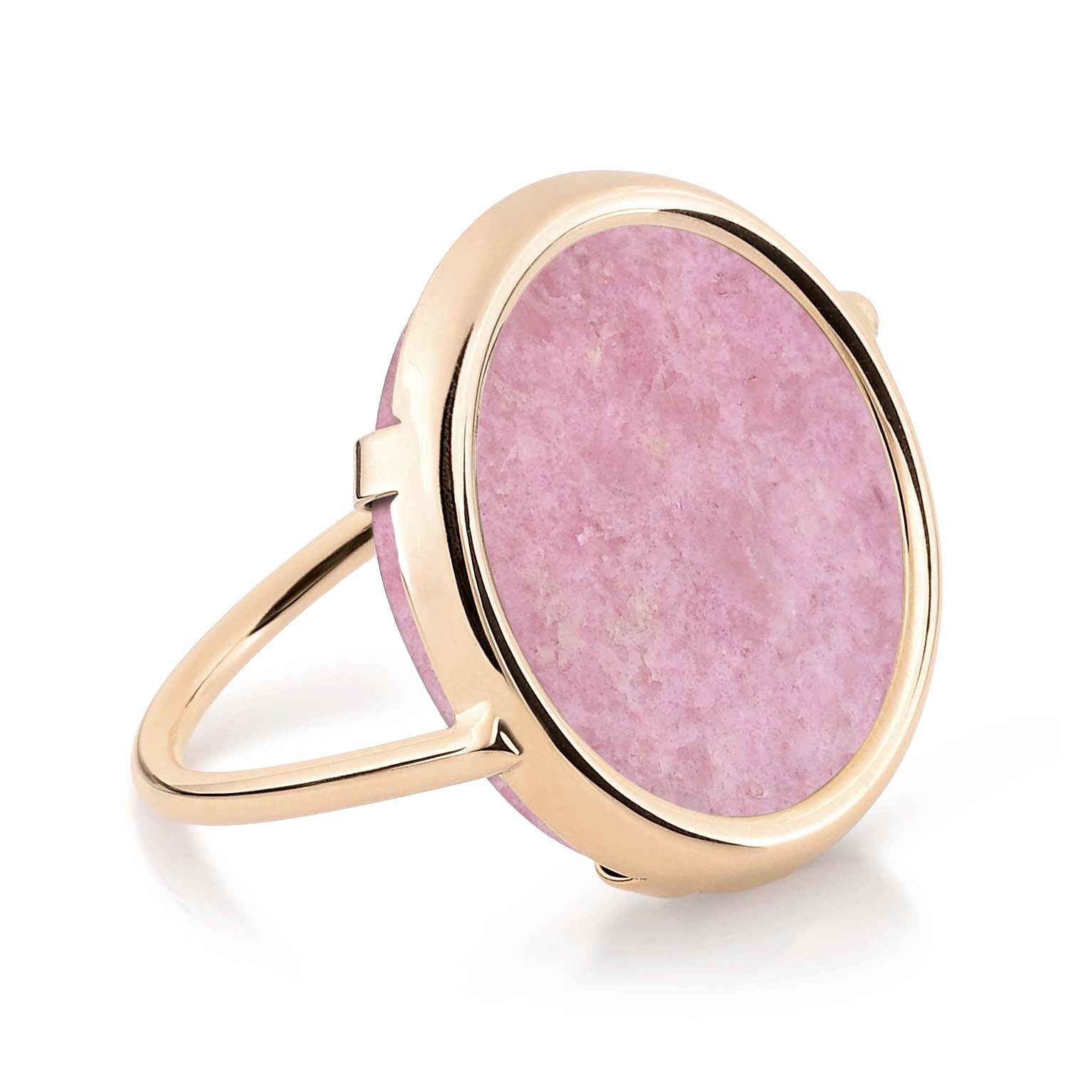 Rhodonite Disc Ring | 18K Rose Gold