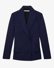 Another Tomorrow Oversized Double Breasted Jacket in Indigo – Wool Women's Jacket