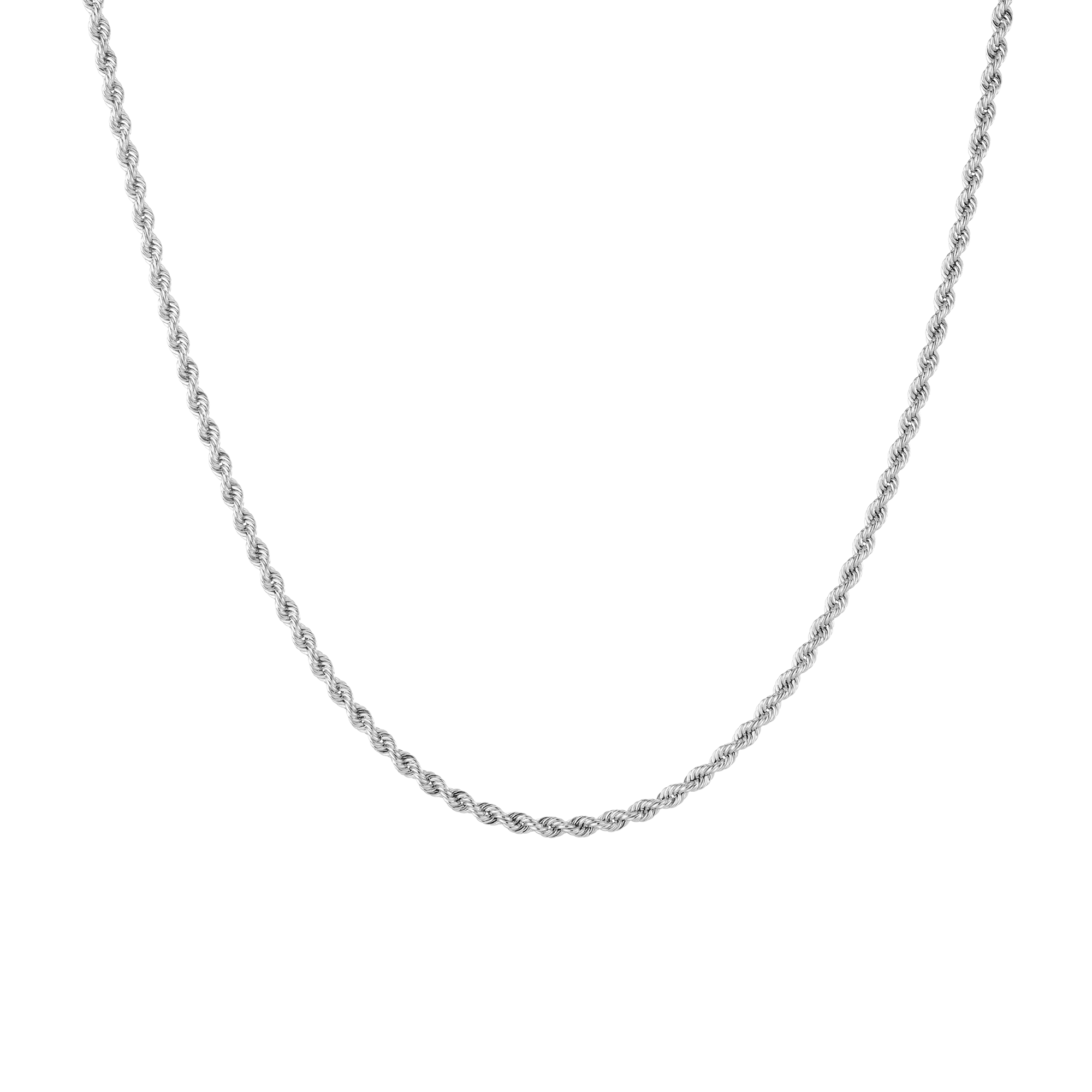 Medium Rope Chain Necklace Vermeil 14k White Gold 16in 18in 20in 22in First