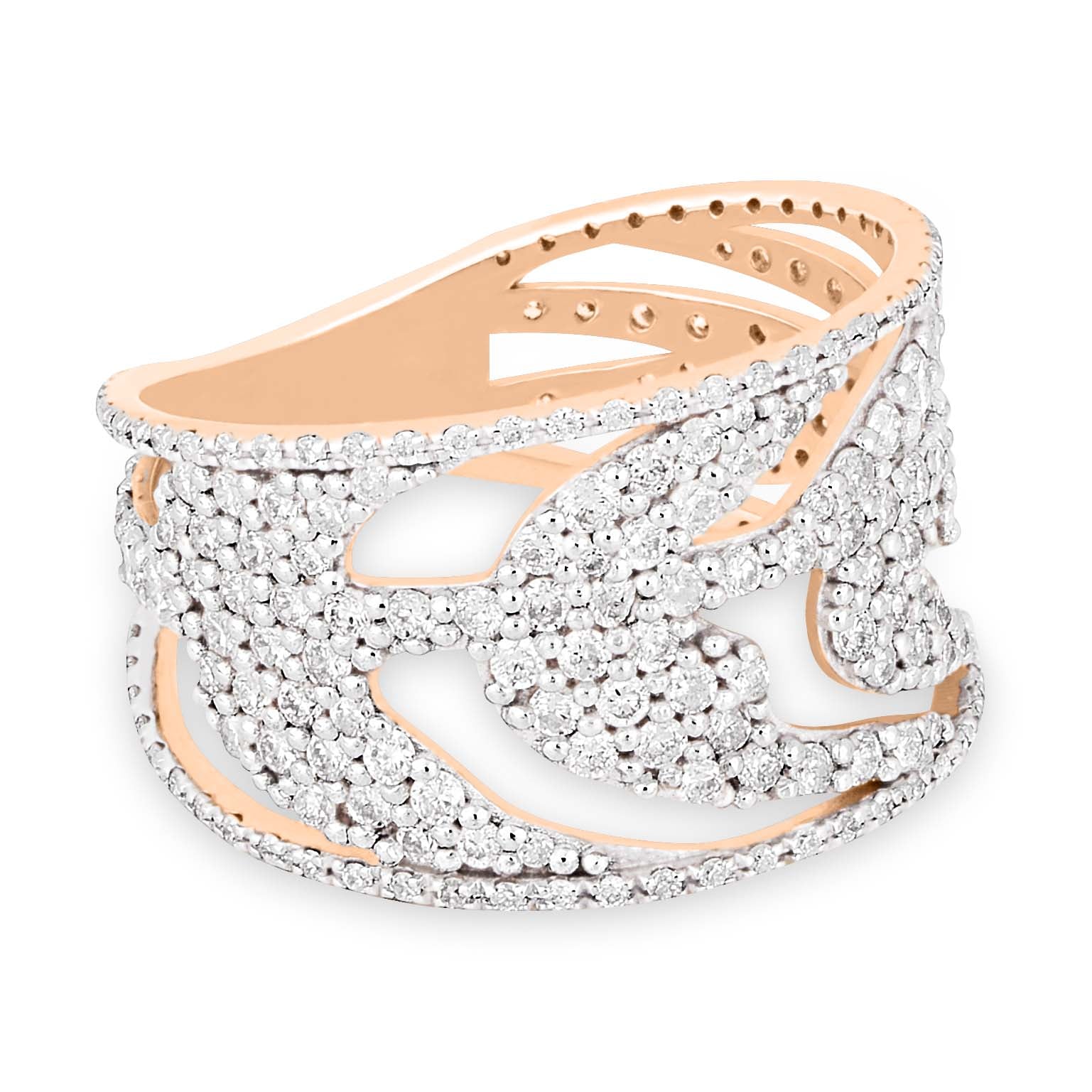 Diamond Palms Ring | 18K Rose Gold