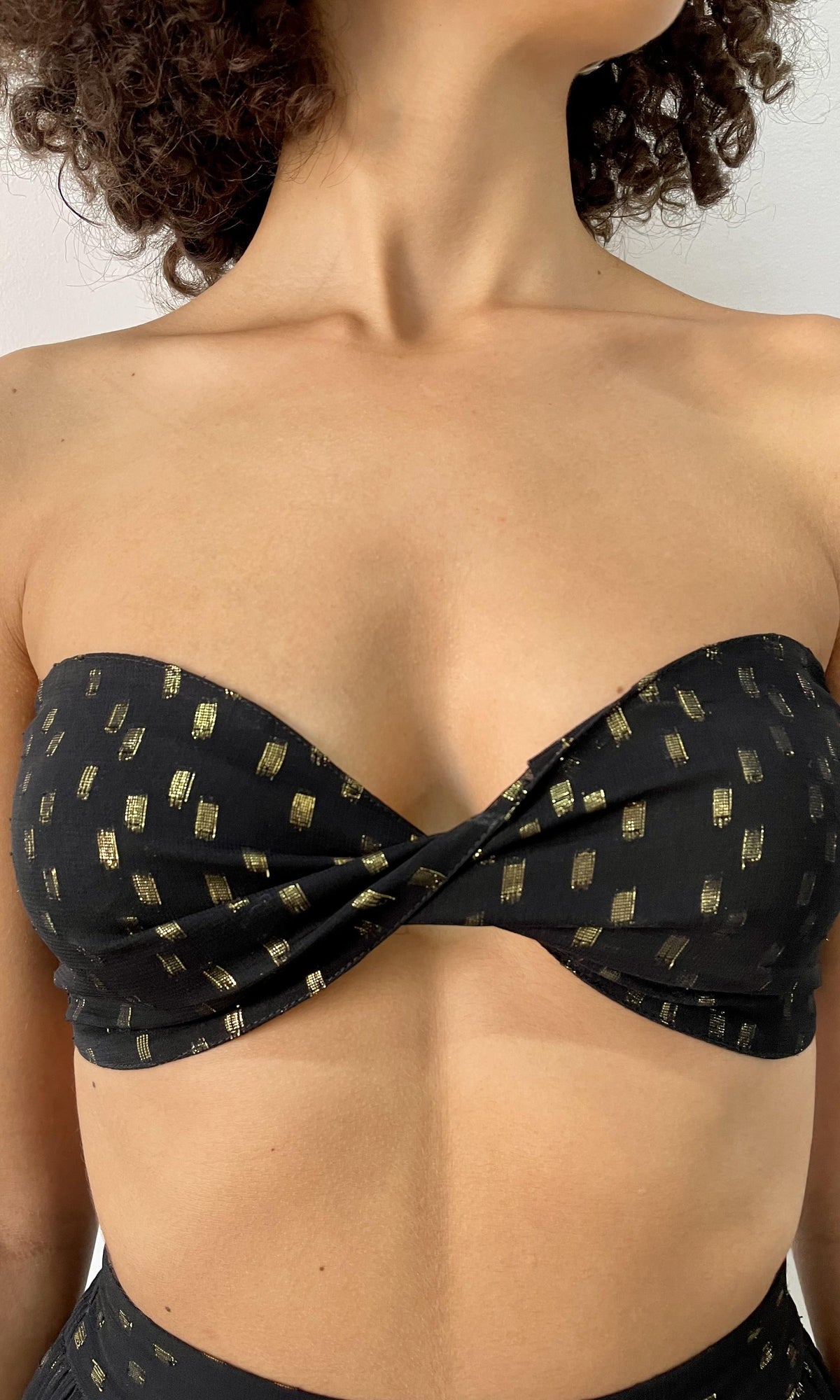 Womens | Aine Viscose Georgette Dobby Bandeau | Black