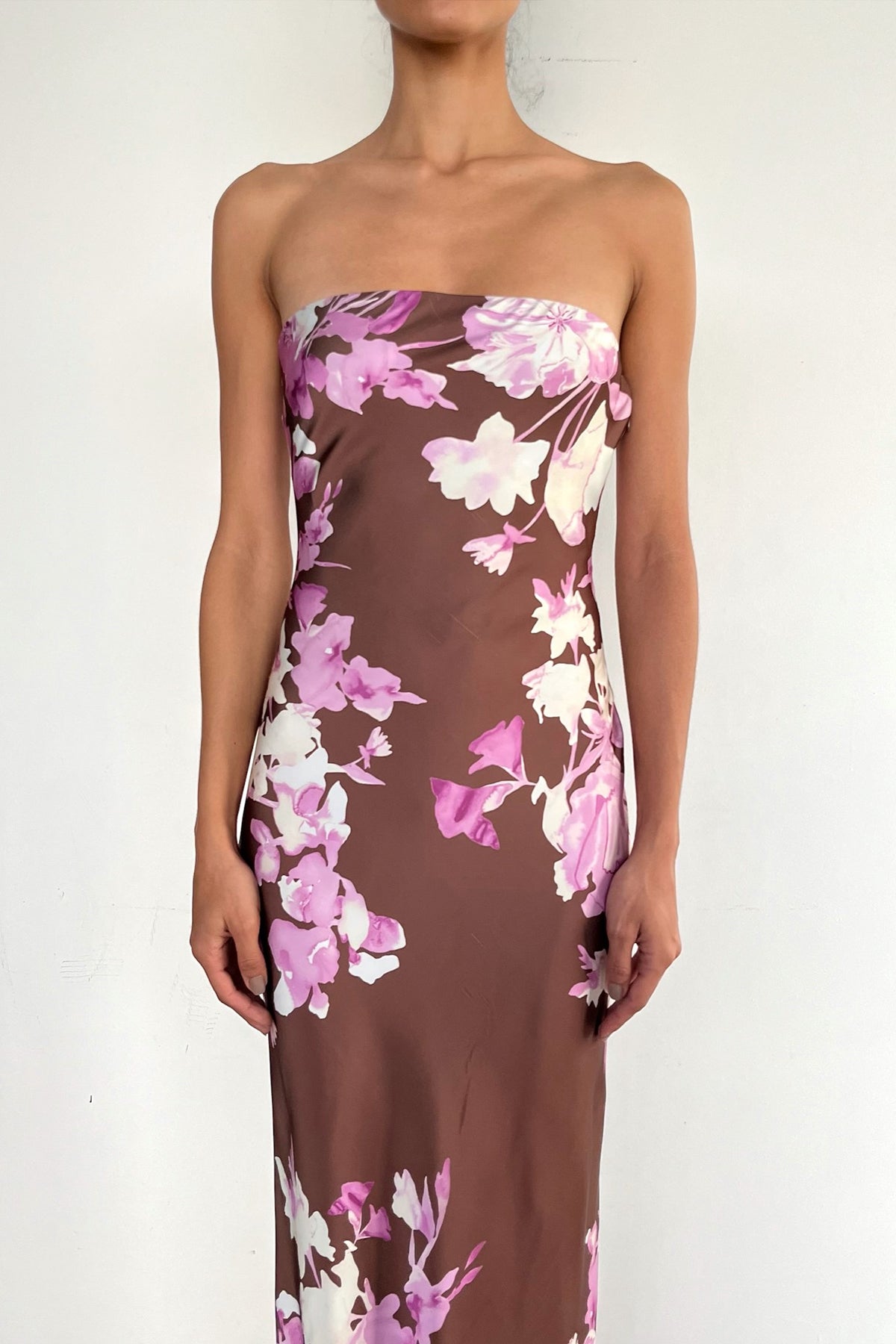Long Dress | Brown/Pink