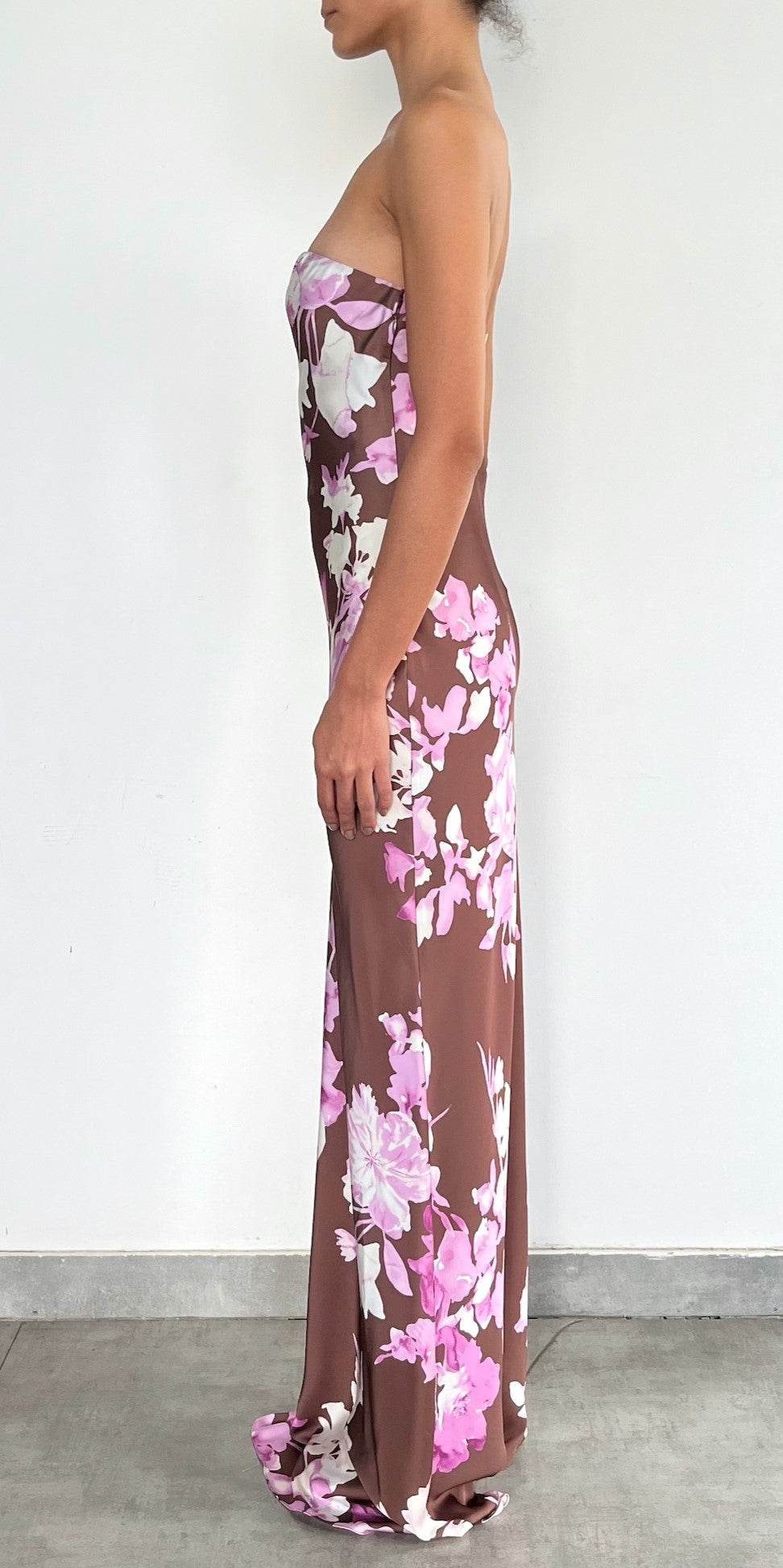 Long Dress | Brown/Pink