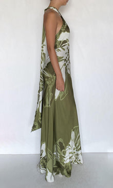 Womens | Avo Viscose Satin Maxi Dress | Green