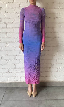 Womens | Blake Nylon Long Dress | Purple/Pink
