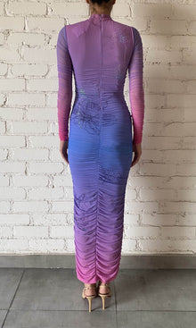 Womens | Blake Nylon Long Dress | Purple/Pink