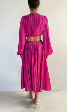 Womens | Bree Polyester Satin Midi Dress | Pink