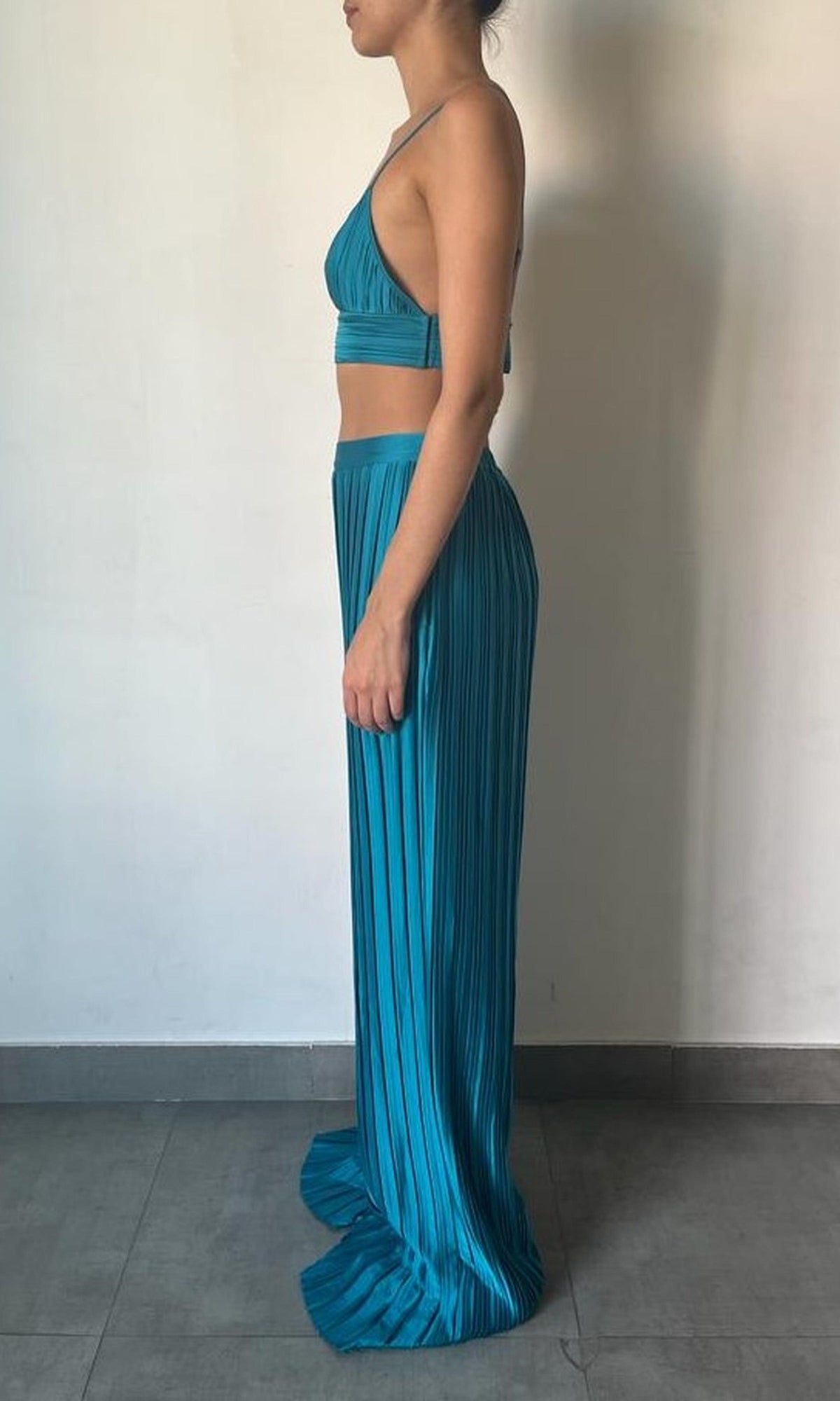 Womens | Bree Polyester Satin Bralette | Teal