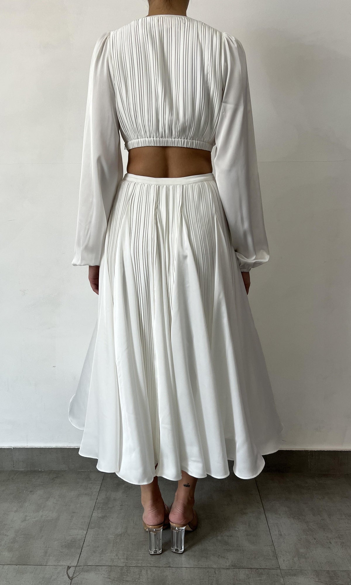 Womens | Bree Polyester Satin Long Dress | White