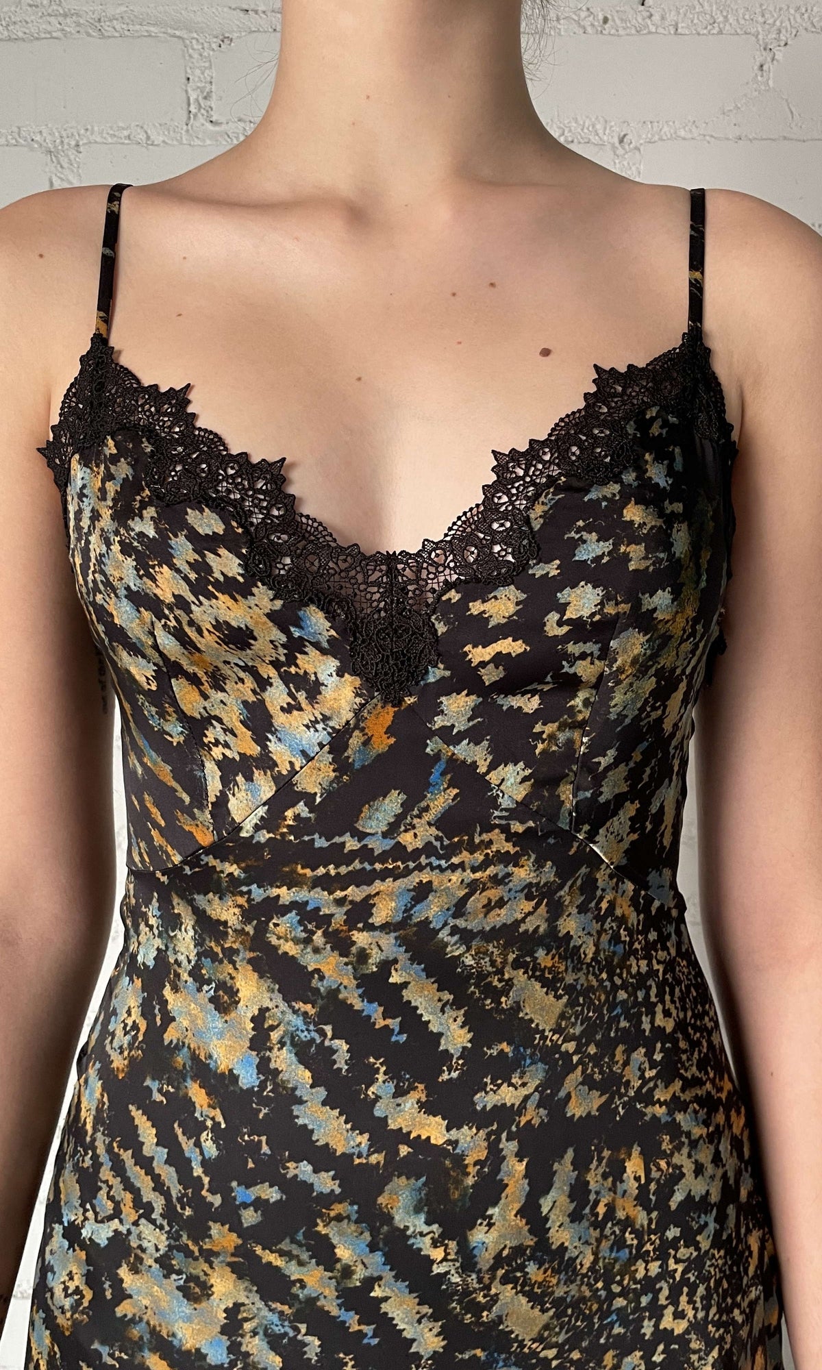Rococo Sand | Capri Viscose Satin High Low Maxi Dress | Black Blue