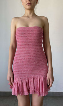 Womens | Cari Viscose Georgette Lurex Short Dress | Pink