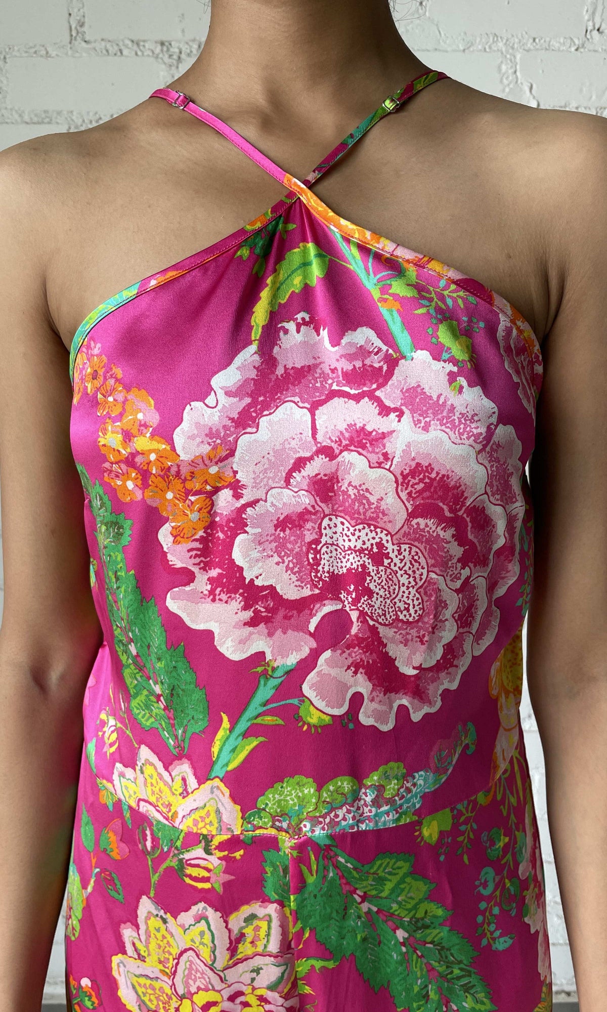 Womens | Chloe Charmeuse Silk Jumpsuit | Fuchsia Pink