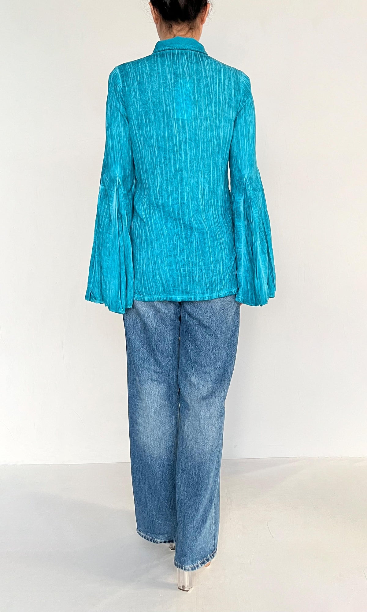 Womens | Cole Viscose Cotton Georgette Shirt | Blue