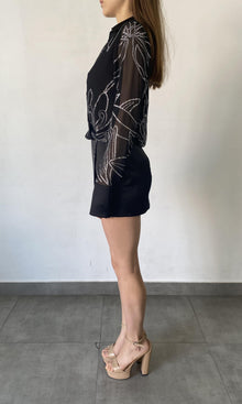 Womens | Dream Polyester Chiffon - Polyester Satin Short Dress | Black
