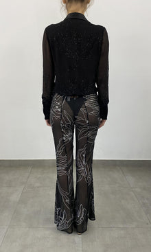 Womens | Dream Polyester Chiffon Body Suit | Black