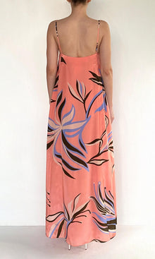 Rococo Sand | Fern Natural Crepe Strappy Maxi Dress | Pink