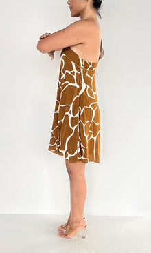 Rococo Sand | Fia Polyester Crepe Short Dress | Brown