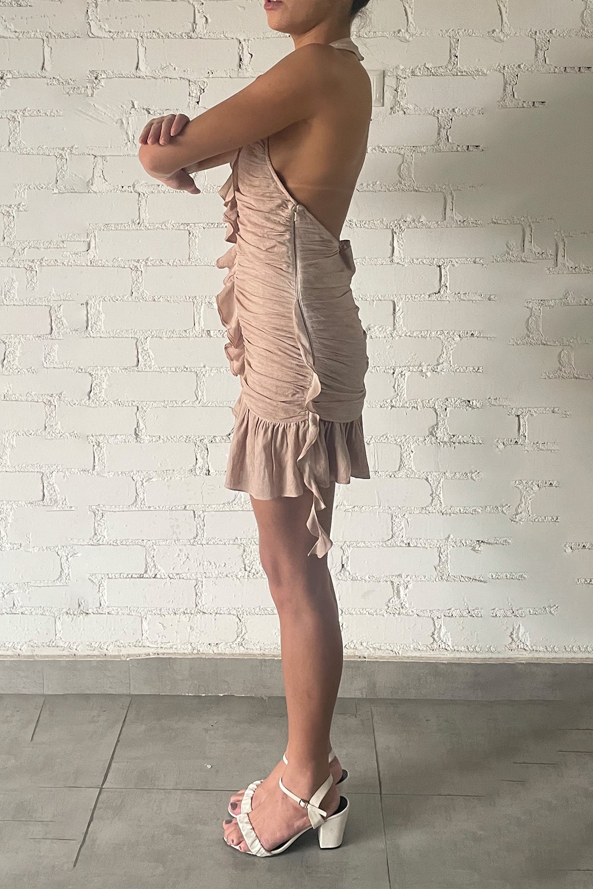 Gaia Short Dress | Beige