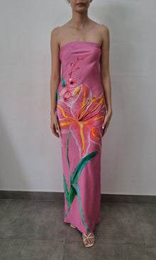 Womens | Inv Polyester Off - Shoulder Long Dress | Pink