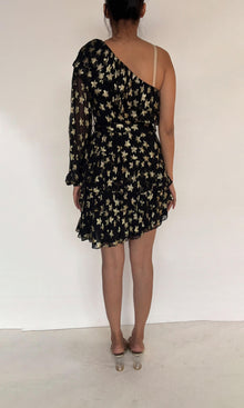 Womens | Inv Viscose Georgtte Star Lurex Short Dress | Black