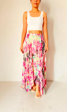 Rococo Sand | Inv Viscose Georgtte Floral Lurex Long Skirt | Multi