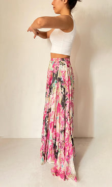 Rococo Sand | Inv Viscose Georgtte Floral Lurex Long Skirt | Multi