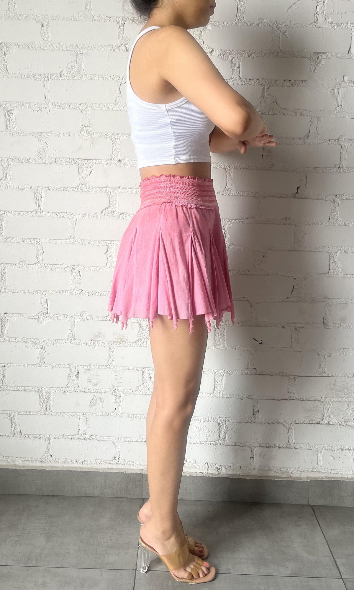 Womens | Inv Cotton Short Skirt | Pink