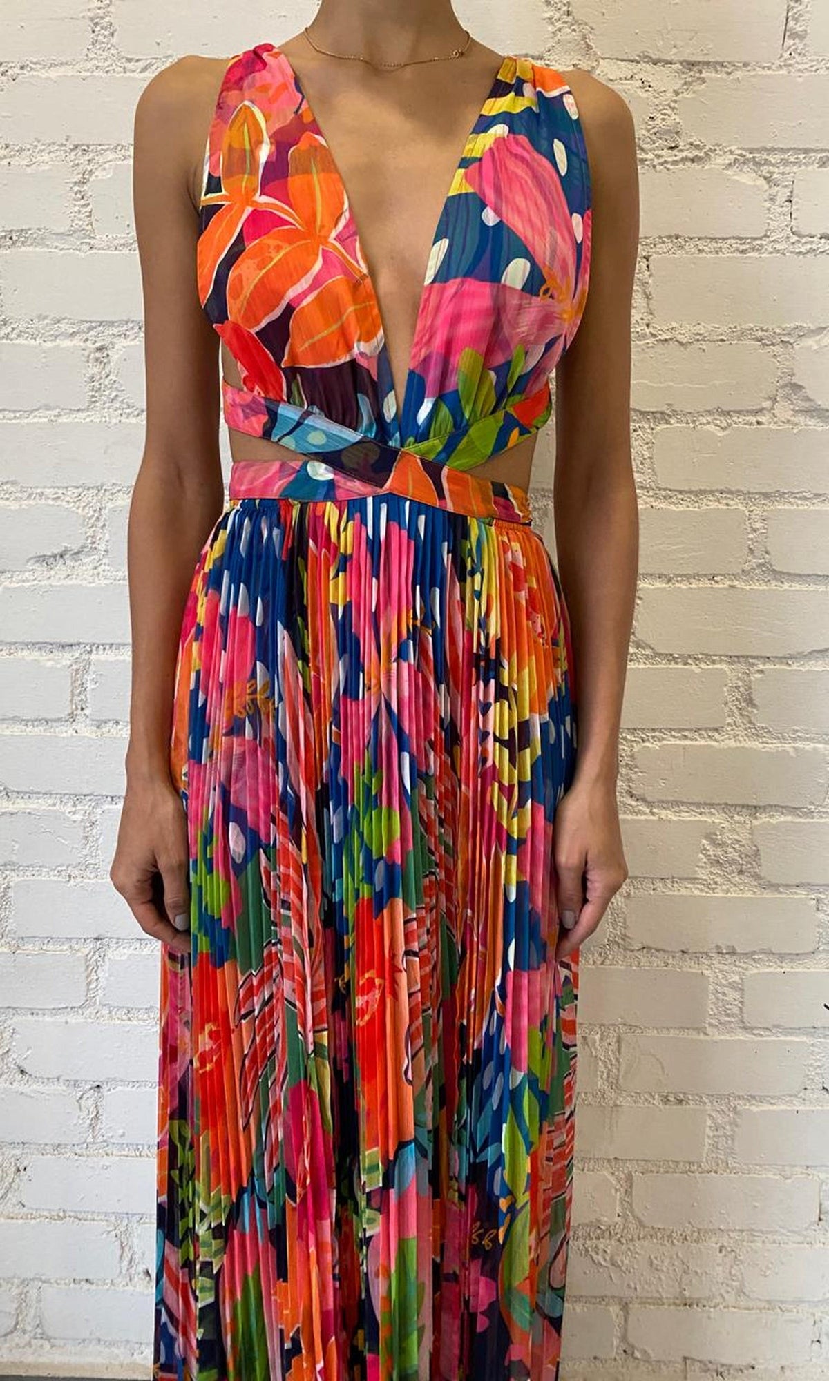 Womens | Inv Viscose Flat Chiffon Long Dress | Multi Print