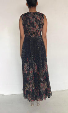 Womens | Inv Viscose Chiffon Long Dress | Black Multi