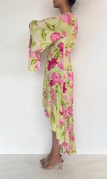 Womens | Lora Viscose Crepe Long Dress | Pink Lotus