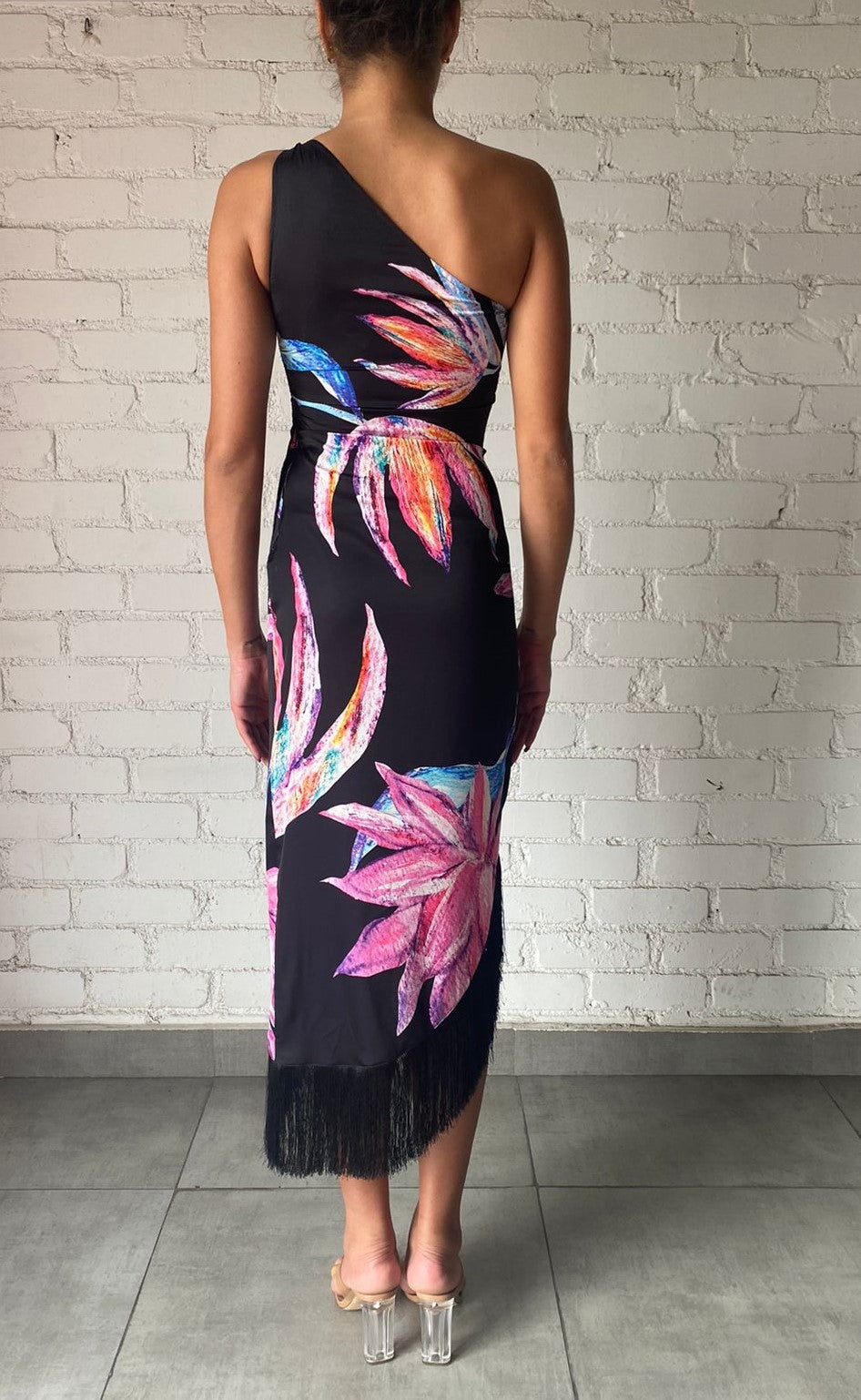 Margo Strapless Long Dress | Black/Multi