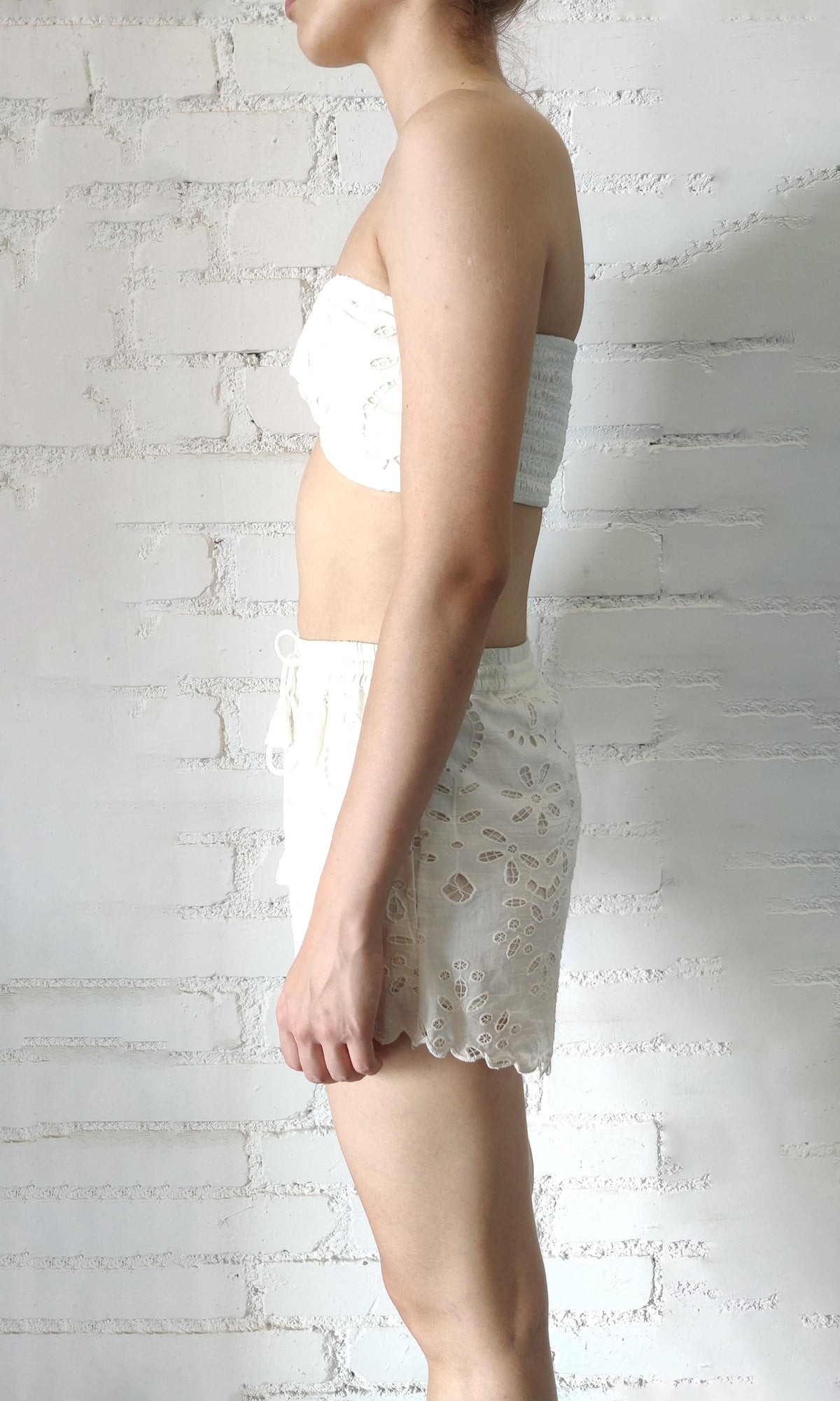 Womens | Moss Cotton Schiffli Bandeau | White