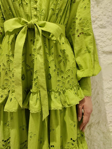 Long Dress With Belt | Apple Green