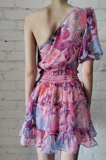 Short Dress | Pink/Purple Tropical