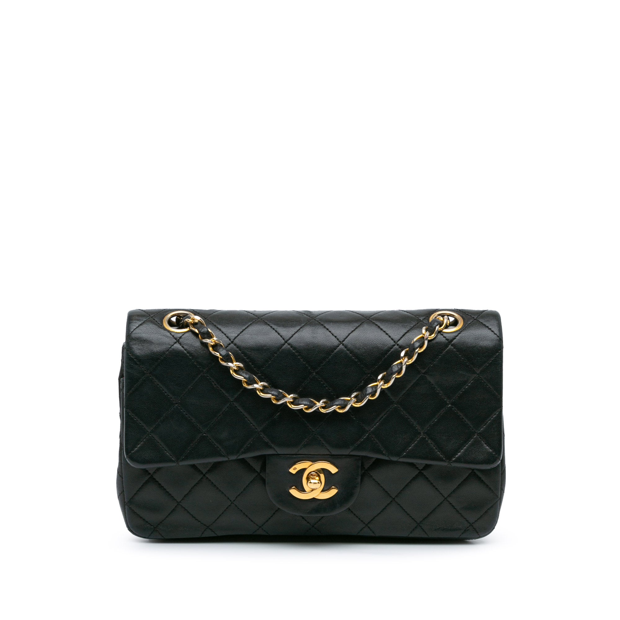 Chanel | Pre-Owned Small Classic Lambskin Double Flap - II | Black