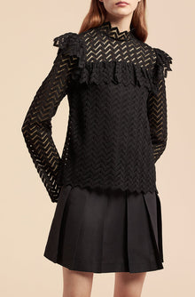 Chevron Lace Top | Black