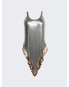 Rabanne | Women | Asymetrical Chainmail Top | Silver