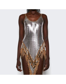 Rabanne | Women | Asymetrical Chainmail Top | Silver