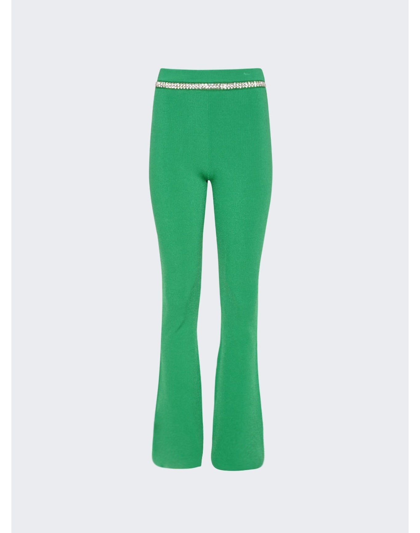 Rabanne | Women | Embellished Knit Flared Trousers | Green