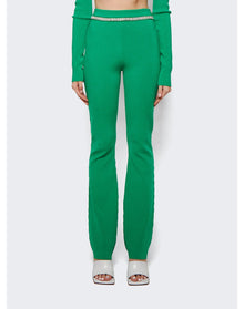 Rabanne | Women | Embellished Knit Flared Trousers | Green