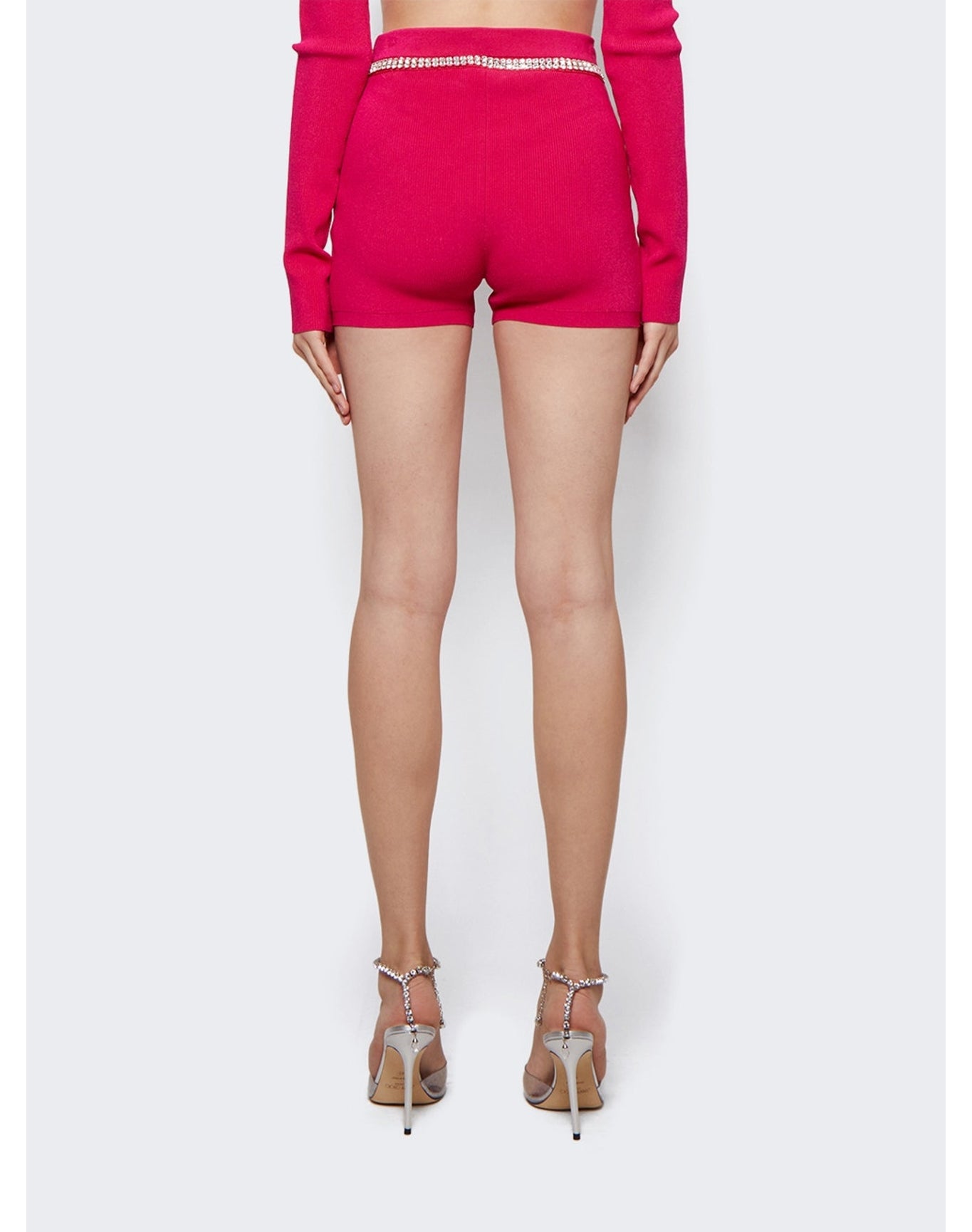 Rabanne | Women | Embellished Knit Shorts | Pink
