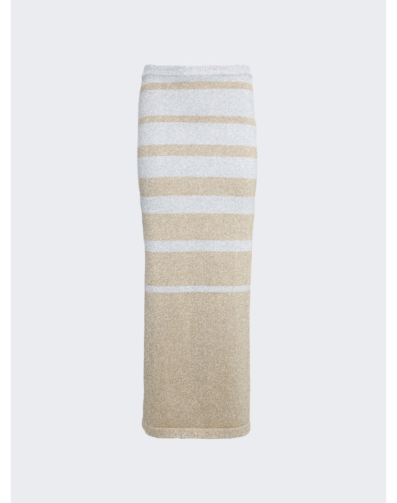 Rabanne | Women | Metallic Stripe Maxi Skirt | Gold x Silver