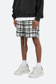 Raw Edge Shorts | Black/White