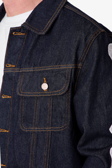 Raw Skeleton Trucker Jacket | Rinsed Indigo