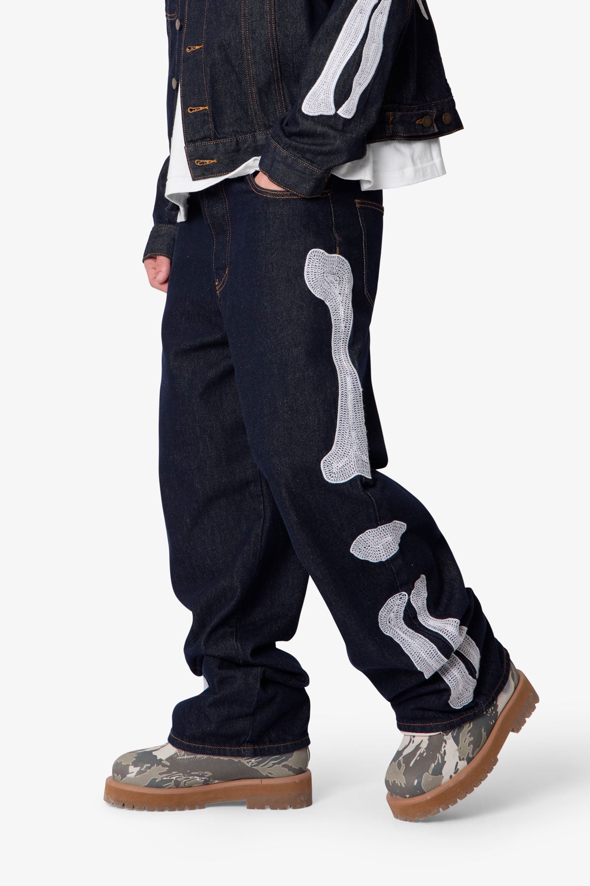 Raw Skeleton Ultra Baggy Denim | Rinsed Indigo