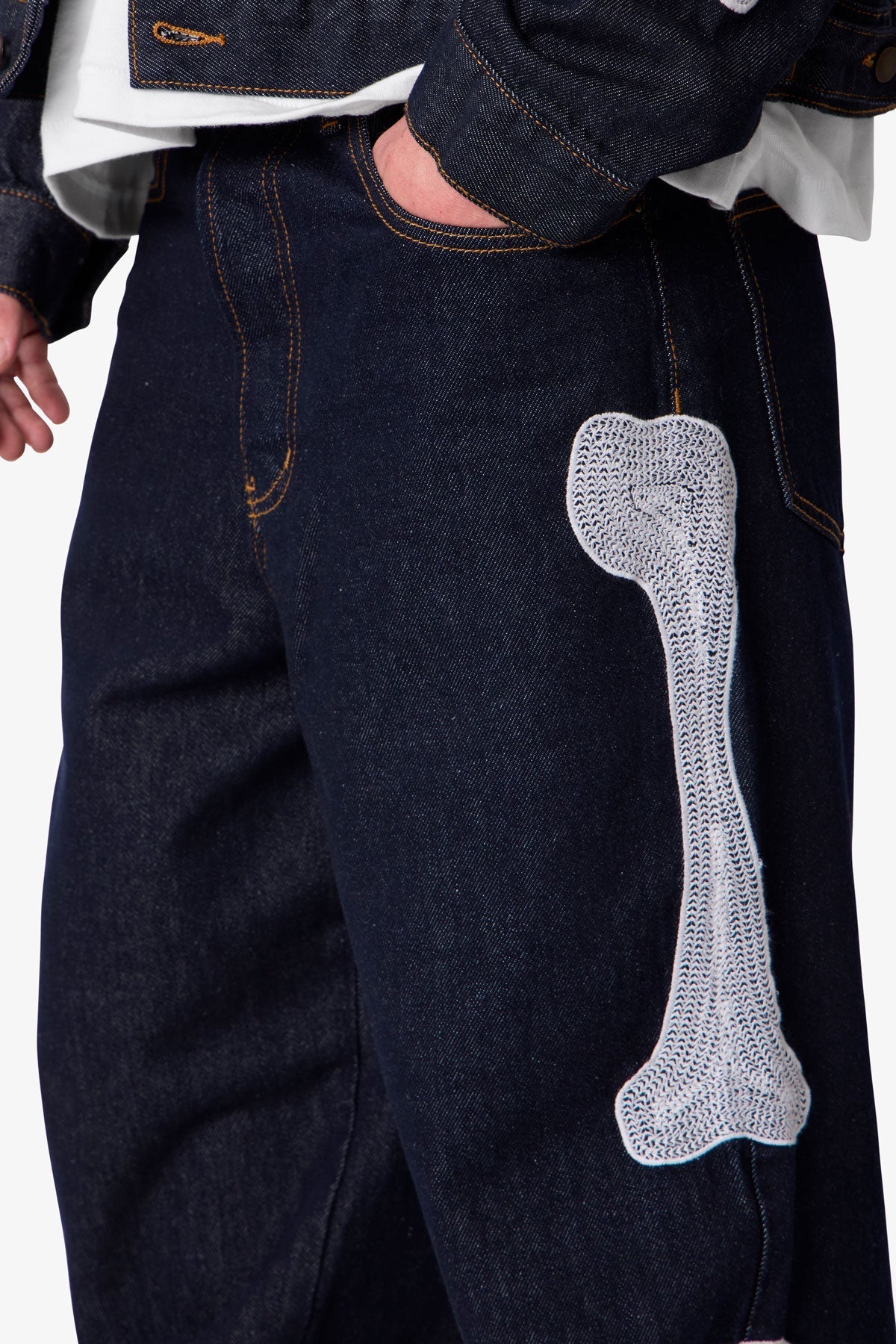 Raw Skeleton Ultra Baggy Denim | Rinsed Indigo